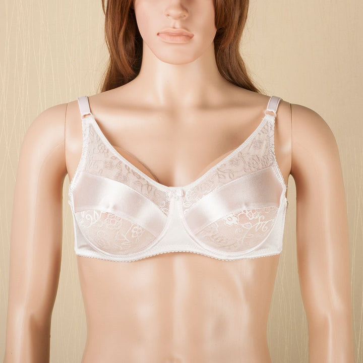 Teardrop Shaped Silicone Breast Forms with White Pocket Bra