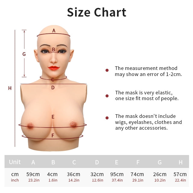 Alice with Breast Female Silicone Head Mask 4G