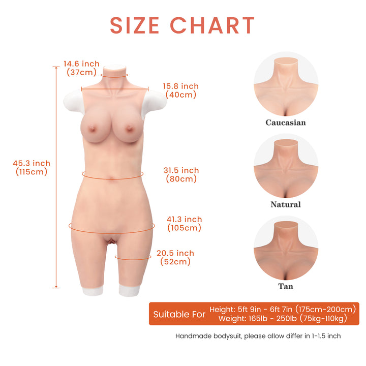 Larger D Cup Silicone Bodysuit