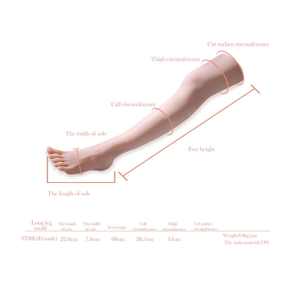 Soft Silicone Lifesize Female Mannequin Leg with Nail Foot Fetishism Shoes Jewelry Sock Display