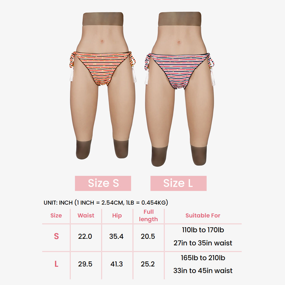 Half Length Silicone Vaginal Pants Hip-enhancer 8G