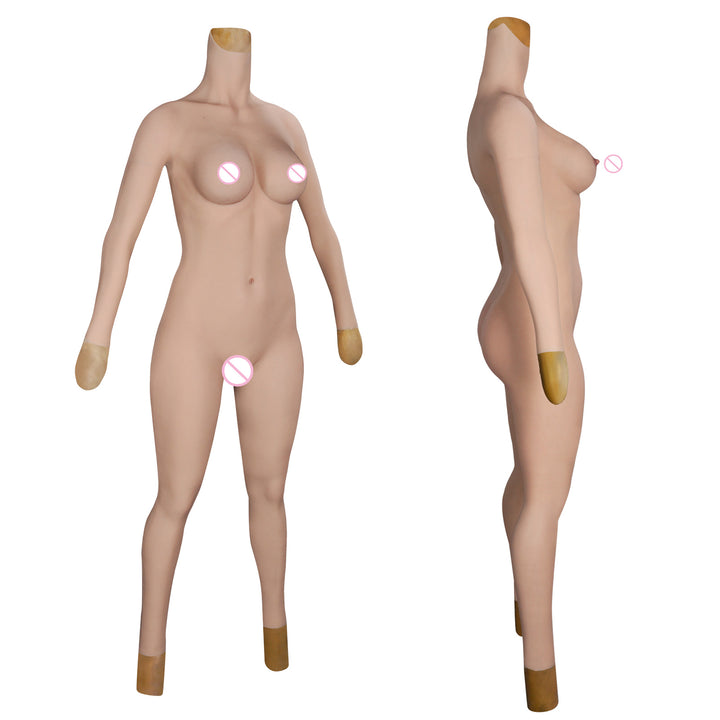 C-E Cup Ankle-length Silicone Bodysuit with Sleeve 8G