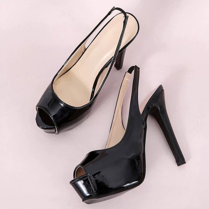 Slingback Peep Toe High Heels