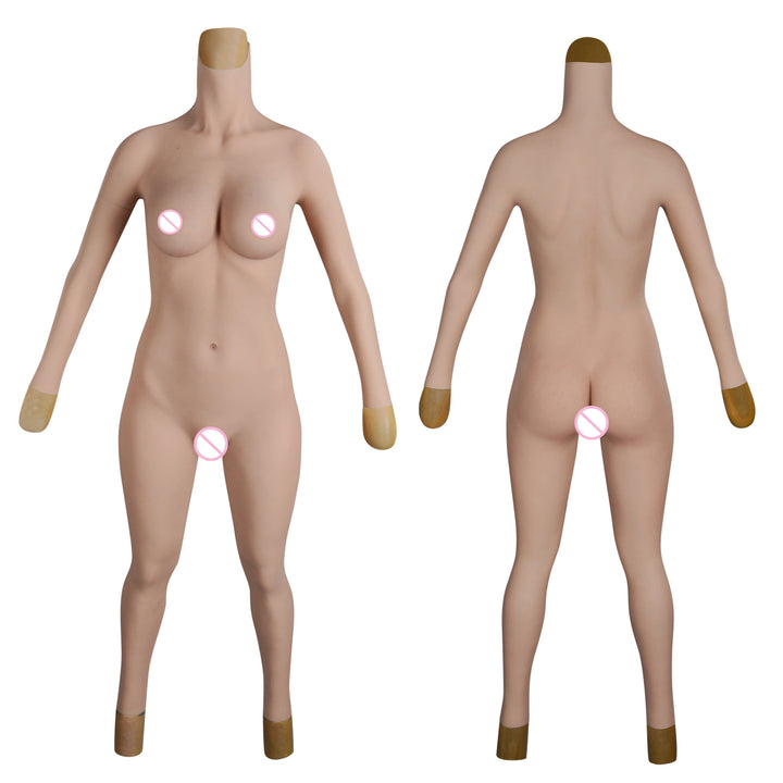 C-E Cup Ankle-length Silicone Bodysuit with Sleeve 8G